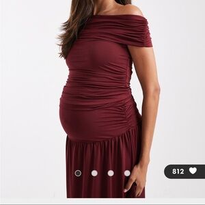 NWT ASOS Off-Shoulder Maternity Top in Burgundy